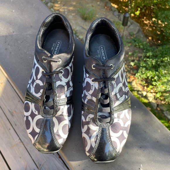 Coach Black and Silver Sneakers - Kellee Size 8 - Picture 4 of 5